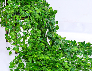 Acción de Gracias Navidad Pascua interior decorativo Artificial <span class=keywords><strong>verde</strong></span> enredadera reptil escalada techo uva vid dinero planta Twining - Product Image 4