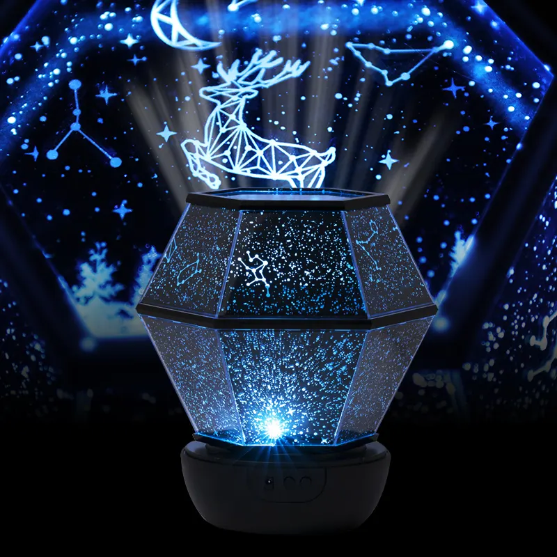 2021 tiktok Room decoration moon star starry projector lamp 3D led night light