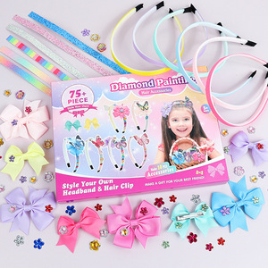 Kit de fabrication de bandeaux pour filles Diamond Little Girl, ensemble de bandeaux papillon faits à la main pour enfants, accessoires de fabrication de bandeaux personnalisables - Product Image 2