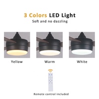 Moderne fantaisie DC télécommande 52 pouces 3 lames or LED ventilateur de plafond lampe 110V/220V lumière électrique LED ventilateur de plafond avec lumière
