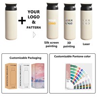 ZP Poudre Enduit Logo Personnalisé 500ml Style Japonais Gobelet Sous Vide En Acier Inoxydable Double Paroi Thermos 350ml Tasse À Café De Voyage