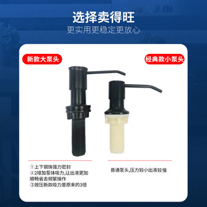 เครื่องจ่ายสบู่สแตนเลสแบบกดมือขนาด 52 นิ้ว สำหรับอ่างล้างจานในครัว อ่างล้างผัก ติดตั้งง่าย - Product Image 2