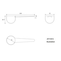 Cuillère doseuse en plastique PP de style chinois personnalisable de 75 g/15 ml pour lait en poudre, vente directe d'usine, modèle ZY111013 Wenzhou