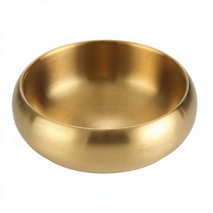 Tazón de Servir de Metal de Acero Inoxidable con Acabado Premium, Tazón para Alimentos, Vajilla Contemporánea para Cocina, Plato para Servir Ensaladas y Frutas - Product Image 1