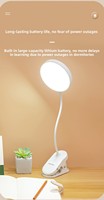 Lampe de bureau LED moderne rechargeable USB 5V avec pince de contrôle tactile à luminosité réglable veilleuse pour lire la table en ABS