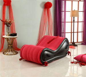 PVC 에어 쿠션 섹스 소파 침대 BDSM 섹시 의자 4개 수갑 포함 야외 가구 커플용 (해변, 정원) - Product Image 2