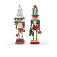 Figur Resin Nutcracker Kartun Natal Buatan Tangan dengan Sumber Cahaya LED Ramah Lingkungan Dapat Disesuaikan Dekorasi Rumah