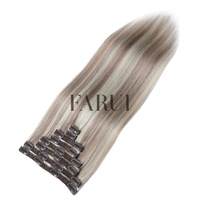 Extensions à clipser 100% cheveux humains vierges vietnamiens double épaisseur, lot de 8 pièces, vente en gros pour salons P8/613