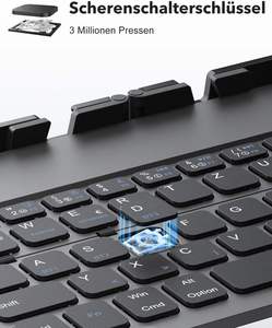 Portable Slim bluetooth Rechargeable Mini Keyboard Folding Wireless Keyboard with <b>Stand</b> for iPad Laptop Phone - Product Image 5