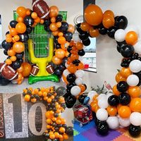 Kit d'arche de ballons en latex orange et noir pour Halloween, avec balles citrouille et balai de sorcière, pour extérieur, guirlande de ballons pour la fête de la Toussaint, décoration de fête