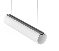 Perfil LED Redondo de Aluminio con Cubierta Difusora para Lámpara de Techo, Montaje Suspendido, Diámetro Circular de 60 mm