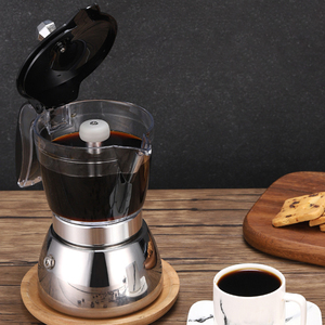 Cafetière Expresso <span class=keywords><strong>Moka</strong></span> Pot Accessoires pour Cuisine Usage Domestique Cafetière <span class=keywords><strong>Moka</strong></span> Pot en Acier Inoxydable Acrylique 4 Tasses - Product Image 6