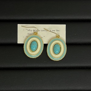 Conjunto de Joyería de Moda: Collar y Pendientes Ovalados de Esmalte Turquesa Vintage para Mujer, Ideal para Uso Diario y con un Toque de Alta Gama - Product Image 5