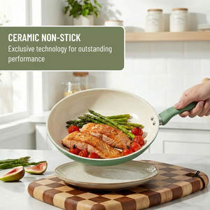 Sartén sin Tapa E-Top Verde, Utensilio de Cocina de Hierro Fundido, para Huevos, Pasteles, Verduras, Pasta, con Mango Ergonómico - Product Image 4