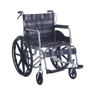 Silla de ruedas plegable portátil de doble cojín para discapacitados, muebles de hospital fáciles de llevar con ruedas - Product Image 4