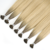 Ekstensi Rambut Keratin Lurus Warna Ombre Seamless Terlaris, Kutikula Tertata Rapi, Virgin Remy Double Drawn, Ujung K, Pabrik Rambut
