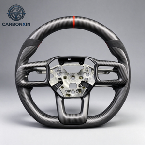Volant sport en cuir et fibre de carbone LED personnalisé pour Ford Mustang Ecoboost GT Dark Horse Coyote 2024 2025 Accessoires - Product Image 1