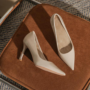 รองเท้าส้นสูงแบบสวม ส้นตึก สีผิว สำหรับผู้หญิง นุ่มสบาย ดีไซน์หรูหรา เซ็กซี่ เปิดนิ้วเท้า กันลื่น เหมาะสำหรับฤดูหนาว - Product Image 2