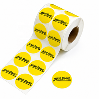 Autocollants ronds personnalisés, rouleaux d'autocollants jaunes, étiquettes en papier auto-adhésives découpées sur mesure avec logo pour l'emballage et la marque