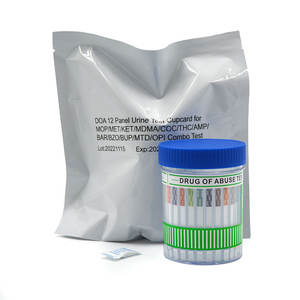 Kit per <span class=keywords><strong>Test</strong></span> Antidroga Multi-Droga a 12 Pannelli Certificato CE, Kit per <span class=keywords><strong>Test</strong></span> delle Urine, Kit per Rilevamento di Droghe - Product Image 2