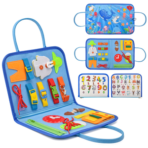 Juguete sensorial educativo de tablero ocupado de fieltro Montessori para el aprendizaje del desarrollo de habilidades motoras finas de la primera infancia - Product Image 5