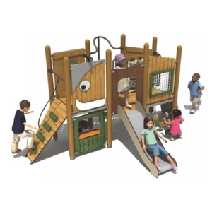 Yeni tasarım ucuz fiyat ahşap slayt eğlenceli oyun alanı seti oyun alanı açık ahşap Playhouse seti - Product Image 1