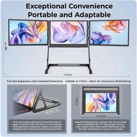 Moniteur portable à écran quadruple de 16 pouces, panneau IPS LCD TFT, écran Full HD pour poste de travail portable