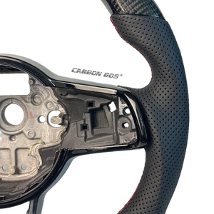 Personalización de Fábrica para Volkswagen <span class=keywords><strong>Polo</strong></span> Golf Passat MK7 Mk6 Modelo Antiguo Actualización Volante de Coche de Fibra de Carbono y Alcántara Roja - Product Image 2