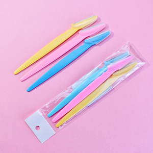 K-Women's Removedor de vello facial de acero inoxidable Recortador de <span class=keywords><strong>cejas</strong></span> Maquinilla de afeitar biodegradable y juego de cuchillos para el cuidado de las <span class=keywords><strong>cejas</strong></span> - Product Image 3