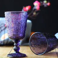 Gobelets à vin rouge en verre vintage de 10 oz, verres à eau colorés pour les fêtes de mariage, les vacances, les anniversaires
