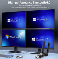 Nouvel adaptateur USB BT 6.0 ignifuge avec puce IC Realtek, récepteur et émetteur audio sans pilote pour PC, portée 150 m
