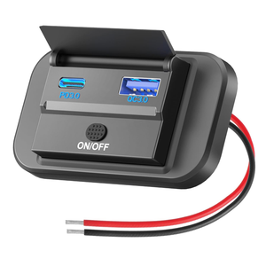 Hafif 30W PD USB-C 18W QC <span class=keywords><strong>3</strong></span>.0 12V Güç Soketi ABS Plastik Yüzey Montajlı Araç Şarj Cihazı <span class=keywords><strong>3</strong></span> Port <span class=keywords><strong>2</strong></span> USB-C Portlu Karavan Otobüs - Product Image 1