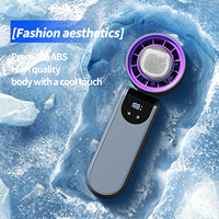 Hxtc88 4000mAh Ventilateur personnel portable rechargeable USB avec batterie KC, refroidissement par air et glace, mini, pliable