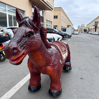 Cheval et dinosaure animatroniques électriques télécommandés pour l'extérieur et l'intérieur, à chevaucher sur scooter, pour centres commerciaux et parcs d'attractions
