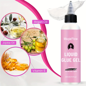 Pegamento en Gel para Pelucas de Encaje de 200ml, Marca Privada, Fijación Diaria Temporal, Resistente al Agua, Gel Líquido sin Pegamento para Pelucas con Frente de Encaje - Product Image 6