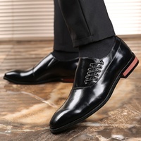 Chaussures Hommes en Cuir – Nouveauté Élégante pour Mariage, Style Britannique, Habillées et Décontractées, à Lacets, en Cuir PU pour Hommes