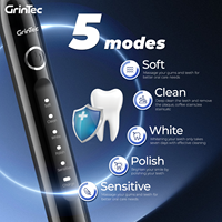 Kit de Cepillo de Dientes Eléctrico de Viaje, 5 Modos con Estuche de Viaje y 8 Cabezales de Cepillo, Set Portátil de Cuidado Bucal