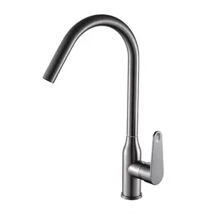High quality sanitary ware gray stainless steel kitchen tap hot cold flexible kitchen faucet