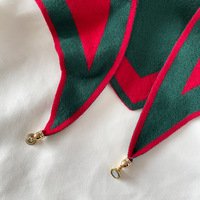 Automne hiver cache-cou écharpe tricotée avec boucle magnétique mode Patchwork couleur triangulaire écharpe collier
