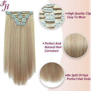 FH Clip in capelli grezzi Extension evidenziano doppia Clip disegnata in Extension capelli onda naturale 8 pz in <span class=keywords><strong>Set</strong></span> - Product Image 5