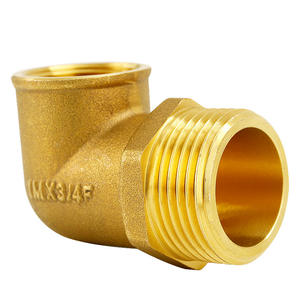 Réducteur de coude à 90 degrés à angle droit, connecteur droit fileté interne/extérieur direct, adaptateur en cuivre de 1 pouce pour l'eau/le gaz - Product Image 1