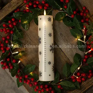 Kanlong 10inch Remote Control Dimming Timer Christmas LED Flickering Calendar Wax Candle Light For Holiday Lighting