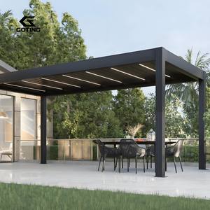 Gazebo de aluminio motorizado moderno Goting, pérgola de techo con persianas de jardín de ocio de aluminio inoxidable, resistente al agua 100% para uso en exteriores - Product Image 4