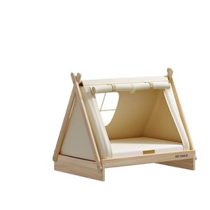 Cama para Perros de Madera Maciza Pet Peace, Forma Triangular, Removible y Lavable, Tienda de Campaña para Mascotas de Interior - Product Image 3