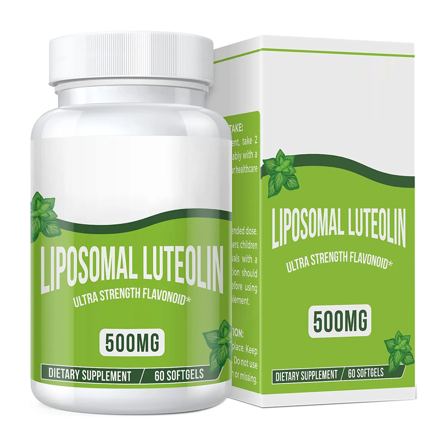 Липосомальный лютеолин 500 мг, максимальное поглощение, потенциальные флавоноиды, лютеиновая добавка, без глютена