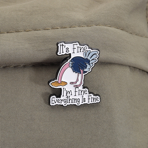 Está bien, estoy bien, <span class=keywords><strong>todo</strong></span> está bien, Pin de esmalte fino, cita divertida, broche de Metal, insignia de solapa, regalo de joyería al por mayor - Product Image 3