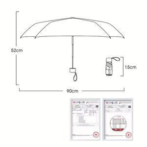 Parapluie de voyage portable mini 6 plis de haute qualité, gain de place, personnalisé pour l'extérieur - Product Image 2