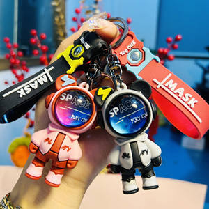 Llavero LED Personalizado con Diseño de Oso Espacial de Dibujos Animados, Colorido y Genial, con Patrón de Muñeco de Astronauta, Colgante para Mochila - Product Image 3