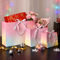 Macaron luxe cadeau de noël sac en papier avec poignée en ruban pour vêtements bijoux sacs en papier personnalisés imprimé sac emballage