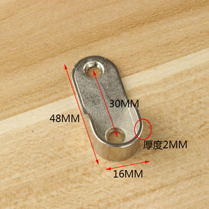 Soporte de Ropa para Armario, Tubo Plano de 16 Pulgadas con Brida, Accesorios de Soporte para Ropa, Aleación de Zinc - Product Image 3